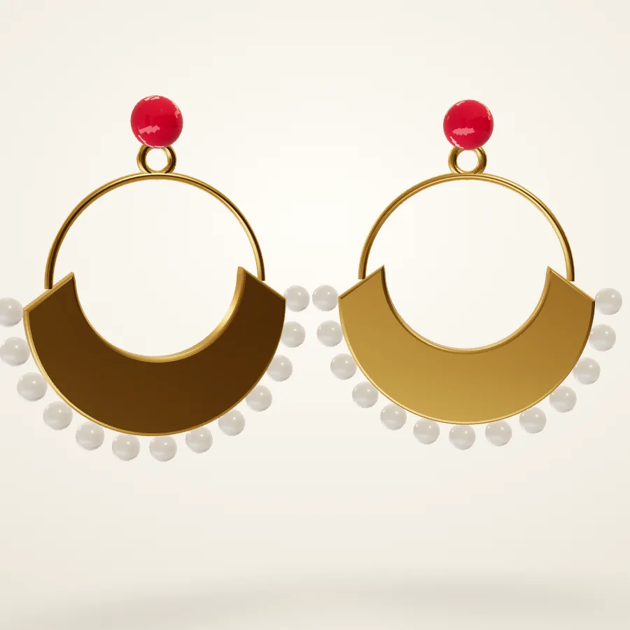 Chandbali Pearl Earrings